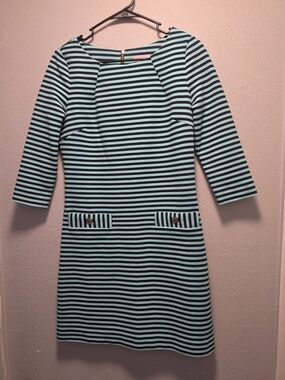 Lilly Pulitzer Aqua and Black Striped Mini Dress